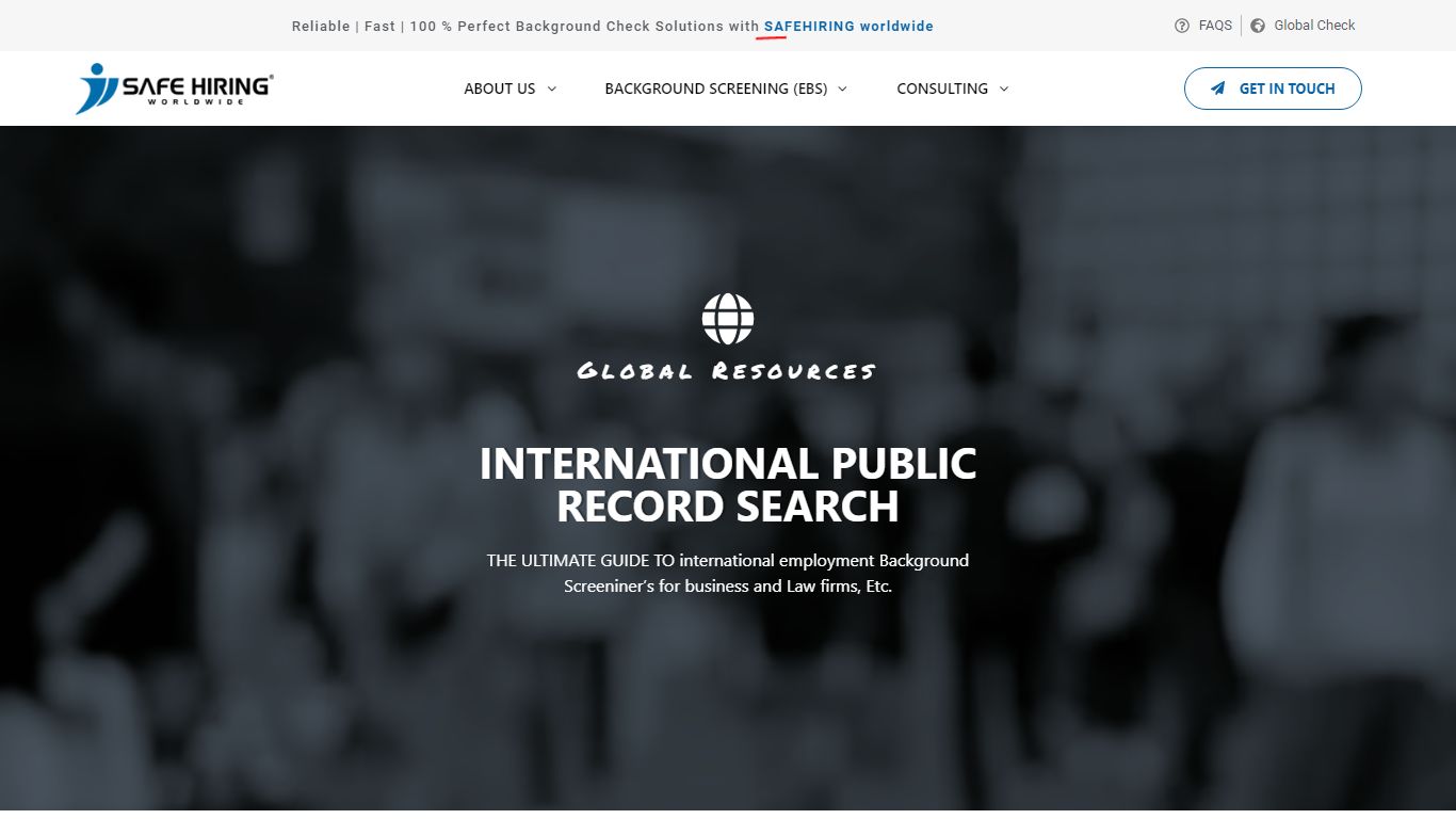 International Public Record Search - Risk Management Solutions