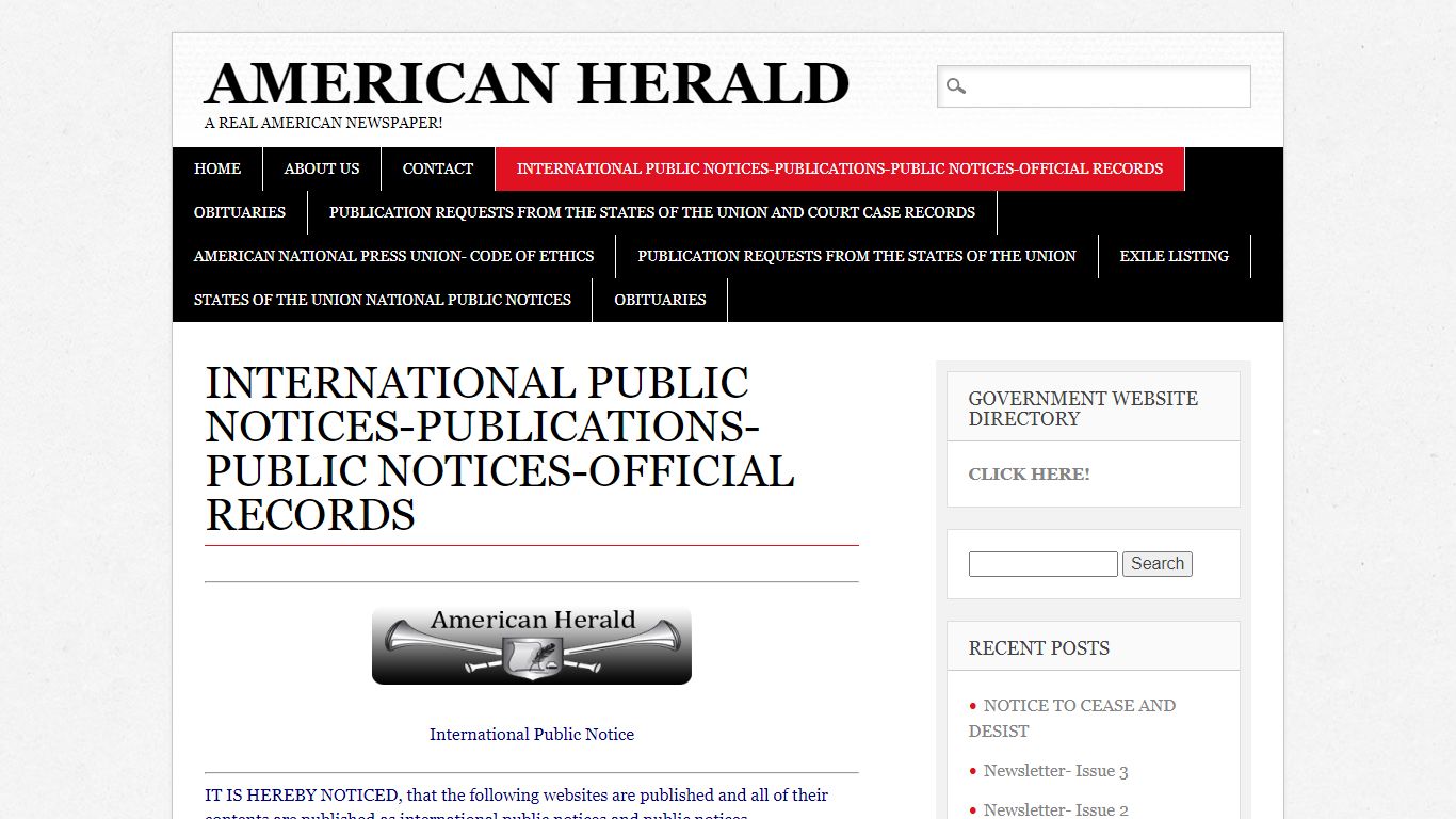International Public Notices-Publications-Public Notices-Official Records